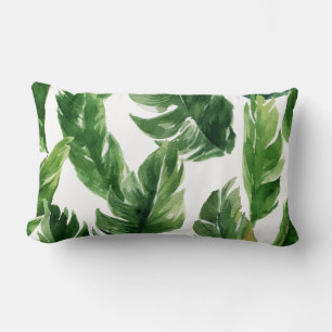 Coussin Rectangle Aquarelle verte Feuille  Motif