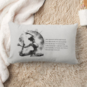 Coussin Rectangle Aquarelle Yoga Reiki Pose King Pigeon à une jambe