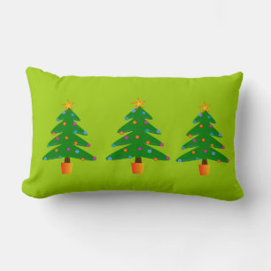 Coussin Rectangle Arbre de Noël Festif Vert