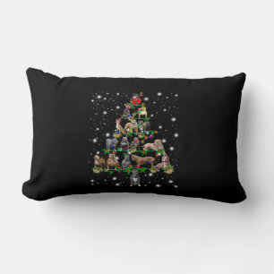 Coussin Rectangle Arbre De Noël Pitbull Couvert D'Une Lampe De Feu