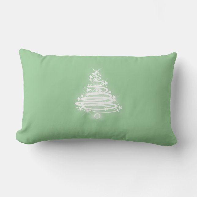 Coussin Rectangle Arbre de Noël Zen Blanc (Recto)