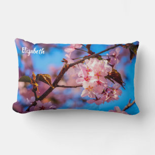 Coussin Rectangle Arbre de Sakura en Fleurs Roses
