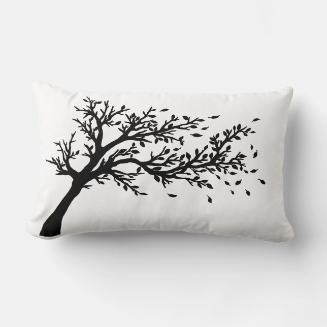 Coussin Rectangle Arbre soufflant dans le vent (Recto)