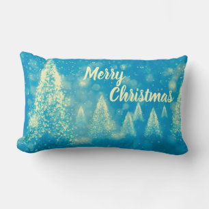 Coussin Rectangle Arbres de Noël magiques Joyeux Noël