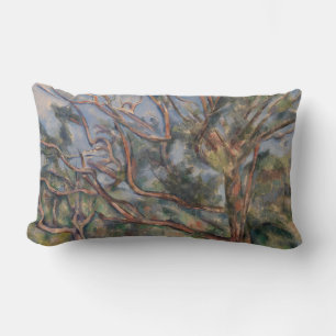 Coussin Rectangle Arbres et Route, Paysage Post-Impressionniste
