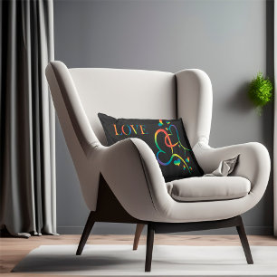 Coussin Rectangle Arc en ciel Fierté Valentine Jeu d'oreiller