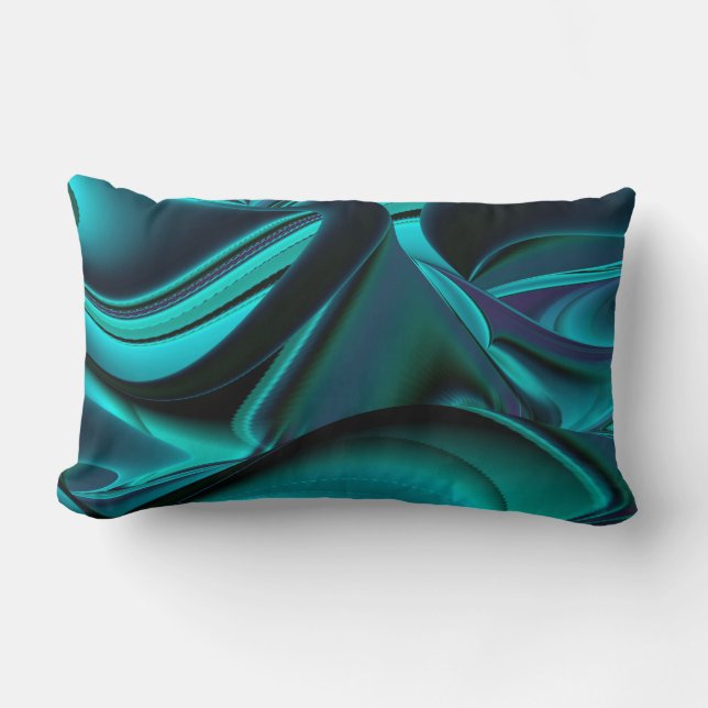 Coussin Rectangle Arc-en-ciel métallique Abstrait futuriste (Recto)