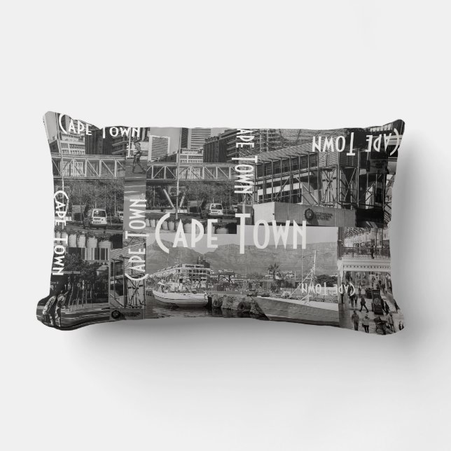 Coussin Rectangle Architecture Cityscape Monochrome du Cap (Recto)