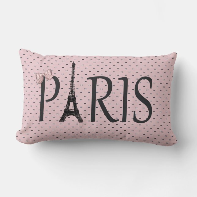 Coussin Rectangle Arcs chics de rose de Paris de Tour Eiffel (Recto)