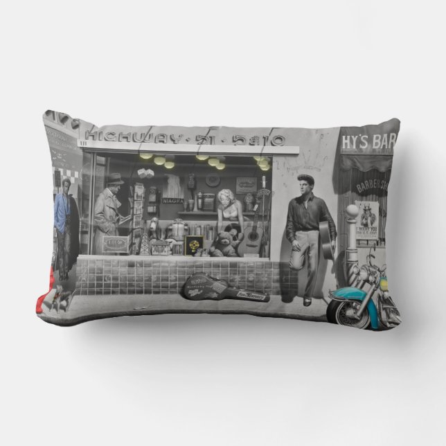 Coussin Rectangle Argent de HWY 51 (Recto)