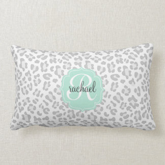 Coussin Rectangle Argent Girly de léopard et vert en bon état