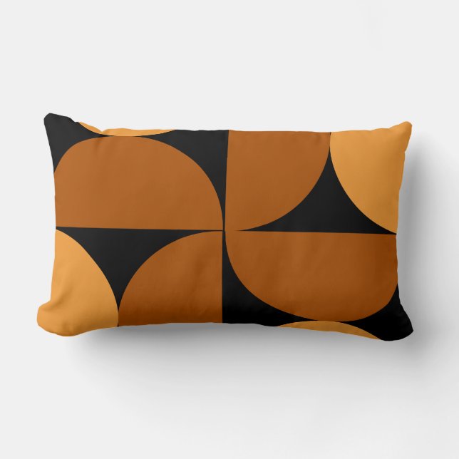 Coussin Rectangle Argile brûlée moderne du milieu du siècle et Mocha (Recto)