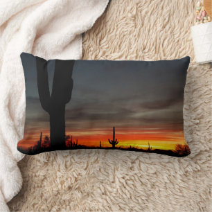 Coussin Rectangle Arizona Sonoran Desert Sunset / Saguaro Cactus