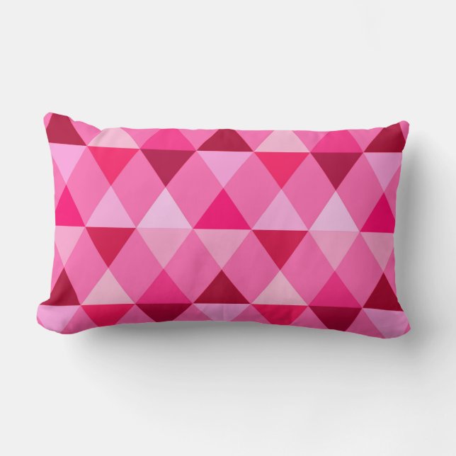 Coussin Rectangle Arlequin / motif diamant - Rose Rose & Vin (Recto)