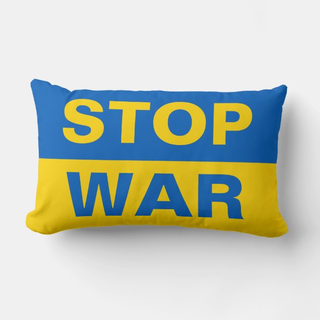 Coussin Rectangle Arrêtez la guerre Ukraine ukrainienne (Recto)