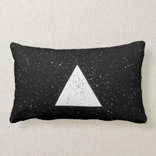 Coussin Rectangle Arrière - plan blanc de noir de triangle de