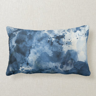Coussin Rectangle Arrière - plan bleu abstrait d'aquarelle