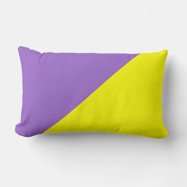 Coussin Rectangle Arrière - plan couleur uni jaune et améthyste (Recto)
