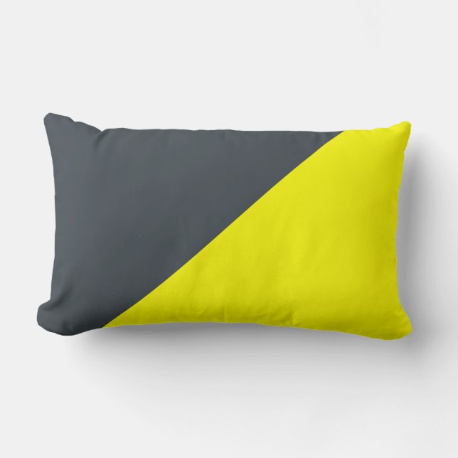 Coussin Rectangle Arrière - plan couleur uni jaune et argentée (Recto)