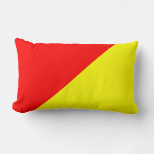 Coussin Rectangle Arrière - plan couleur uni jaune et rouge