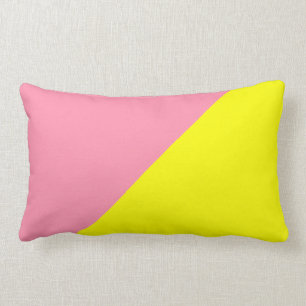 Coussin Rectangle Arrière - plan couleur unie rose jaune et Baker-M