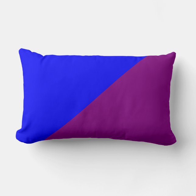 Coussin Rectangle Arrière - plan couleur violet et bleu uni (Recto)