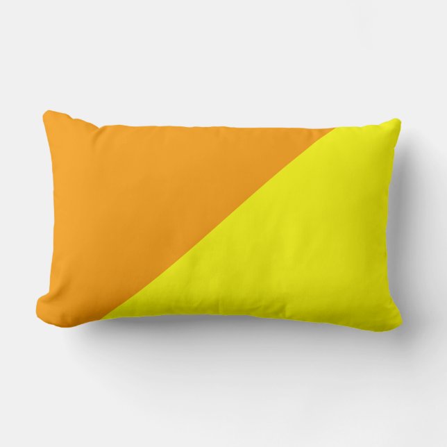 Coussin Rectangle Arrière - plan couleur vive jaune et orange (Recto)