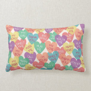 Coussin Rectangle Arrière - plan de forme d'amour