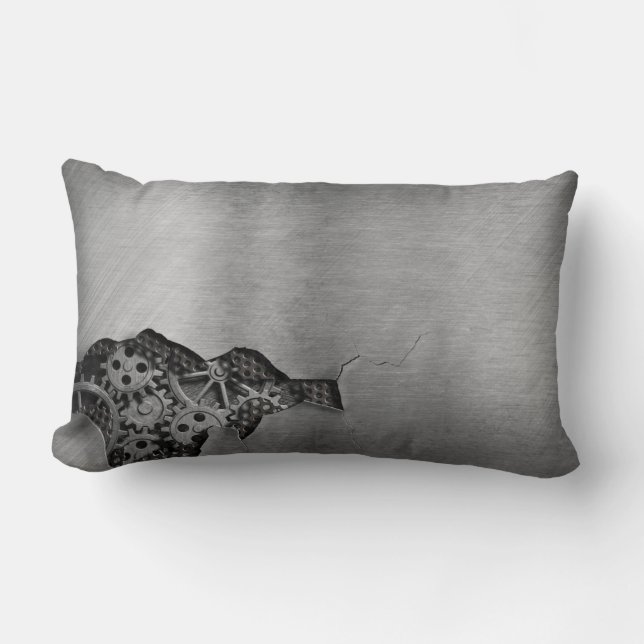 Coussin Rectangle Arrière - plan en métal avec des dommages (Recto)