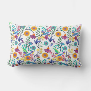 Coussin Rectangle Arrière - plan floral exotique coloré Motif-23145