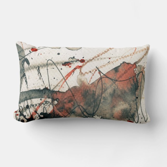 Coussin Rectangle Arrière - plan grunge abstrait, texture d'encre. 5 (Recto)