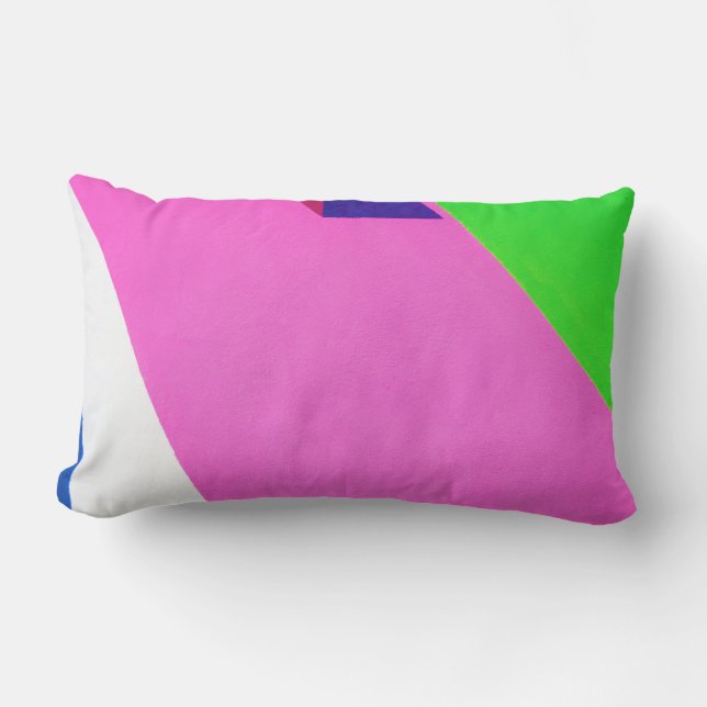 Coussin Rectangle Art abstrait rose et multicolore (Recto)