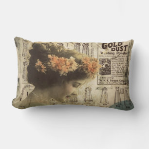 Coussin Rectangle Art Abstrait Vintage vêtements pour fille Mode Lum