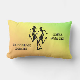 Coussin Rectangle Art africain, danse colorée du bonheur