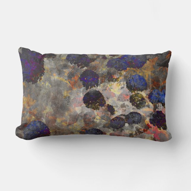 Coussin Rectangle Art arrière - plan numérique de fleurs / motif de  (Recto)