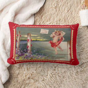 Coussin Rectangle Art de la Saint-Valentin vintage cupidon