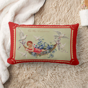Coussin Rectangle Art de la Saint-Valentin vintage cupidon