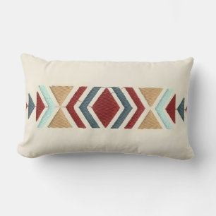 Coussin Rectangle Art de motif de broderie géométrique marocain pers