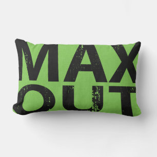 Coussin Rectangle Art de mots pour adolescent skateur noir et vert