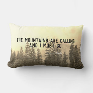 Coussin Rectangle Art de paysage de montagne de carreau de citation