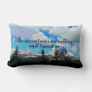 Coussin Rectangle Art de paysage de montagne de carreau de citation