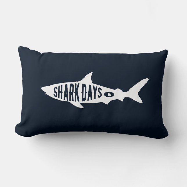 Coussin Rectangle Art de typographie de cadeaux d'amant de requins (Recto)