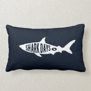 Coussin Rectangle Art de typographie de cadeaux d'amant de requins