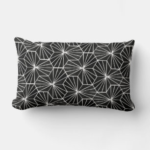 Coussin Rectangle Art Déco moderne Motif géométrique noir blanc