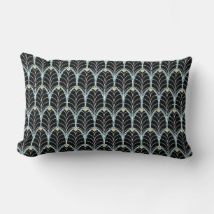 Coussin Rectangle Art déco noir et or Motif des années 1920