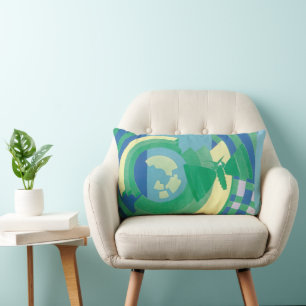 Coussin Rectangle Art Déco vintage jazz pochoir papillons de jardin