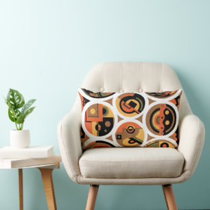 Coussin Rectangle Art Déco vintage pochoir jazz cercles géométriques
