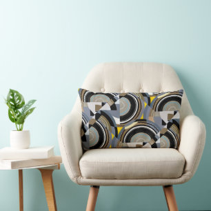 Coussin Rectangle Art Déco Vintage Pochoir Jazz Formes Géométriques