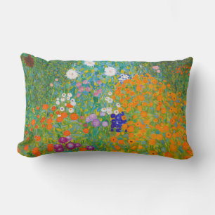 Coussin Rectangle Art floral de cottage vintage de Gustav Klimt