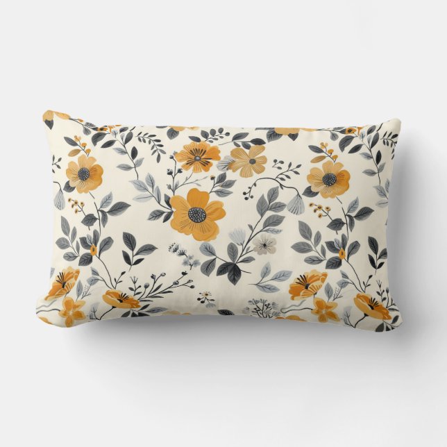 Coussin Rectangle Art Floral Luxury" (Recto)